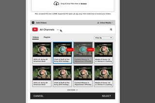 2566 characters
Drag & Drop Files Here or Browse
Max. accepted file size is 25MB. Supported file types: gif, jpg, png. Click inside area to browse your folders
Add Videos Inline Media
CONNECT TO YOUTUBE
Add Videos Inline Media
SELECTCANCEL
VIEW MORE
Videos Playlist
All Channels
Filter By
Chief of Staff of the
Army 2014 Holiday...
SELECT
Combat Mission in
Afghanistan Officially
HOVER
2015 U.S. Army All
American Bowl
Medal of Honor: 1st
Lt. Alonzo H. Cushing
Chief of Staff of the
Army 2014 Holiday...
Combat Mission in
Afghanistan Officially
2015 U.S. Army All
American Bowl
Medal of Honor: 1st
Lt. Alonzo H. Cushing
 