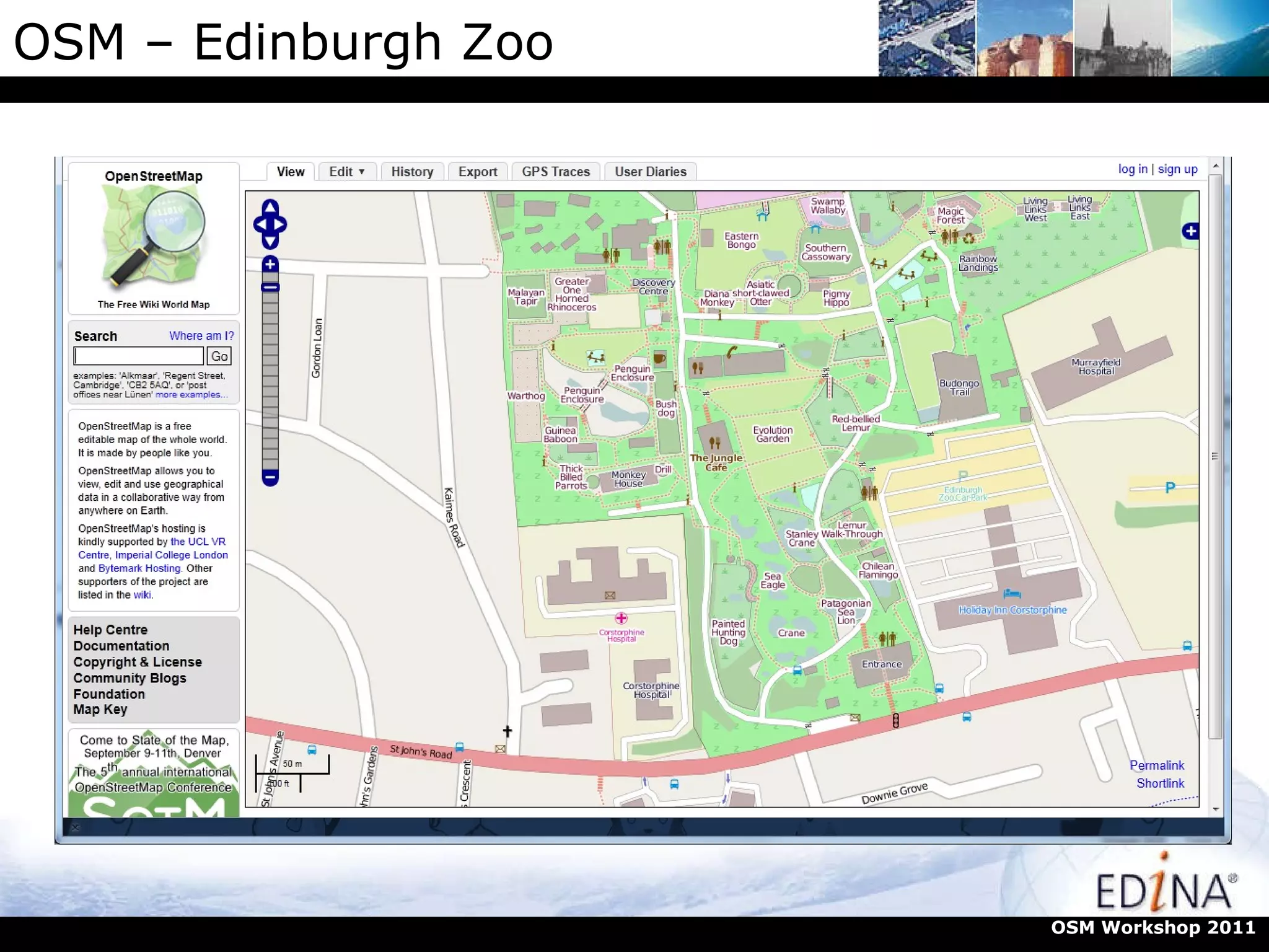 OSM – Edinburgh Zoo OSM Workshop 2011 