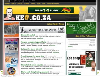 Thursday 18 February 2010
 