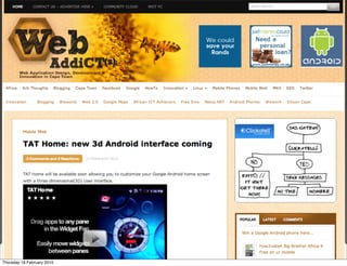 Thursday 18 February 2010
 