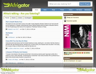 Thursday 18 February 2010
 