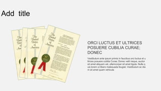 Add title
Vestibulum ante ipsum primis in faucibus orci luctus et u
ltrices posuere cubilia Curae; Donec velit neque, auctor
sit amet aliquam vel, ullamcorper sit amet ligula. Nulla q
uis lorem ut libero malesuada feugiat. Vestibulum ac dia
m sit amet quam vehicula
ORCI LUCTUS ET ULTRICES
POSUERE CUBILIA CURAE;
DONEC
 