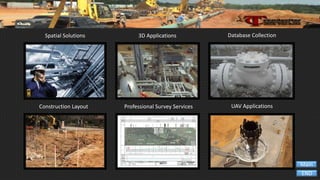 Spatial Solutions Database Collection
Professional Survey ServicesConstruction Layout
3D Applications
UAV Applications
END
Main
 