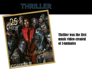 THRILLERThriller was the first music video created of 14minutes 