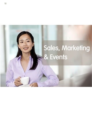 Sales, Marketing
& Events
18
 