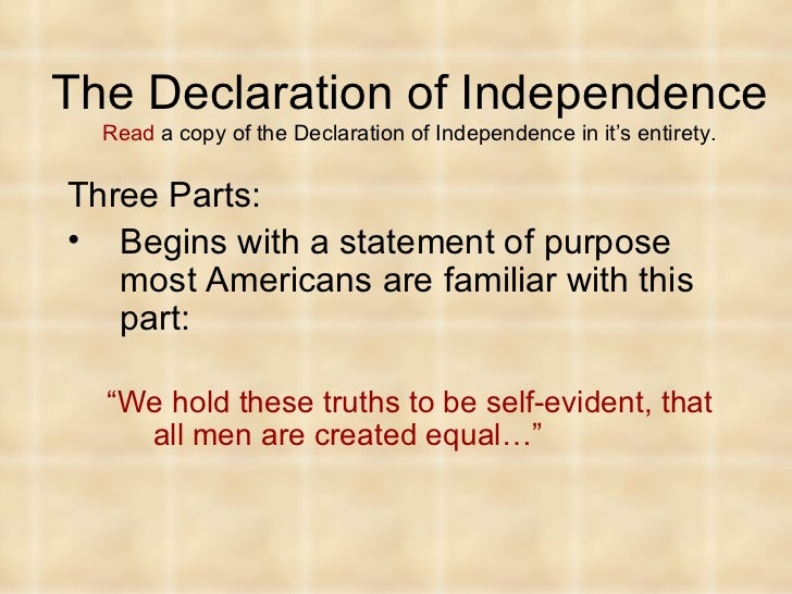 A declaration of independence