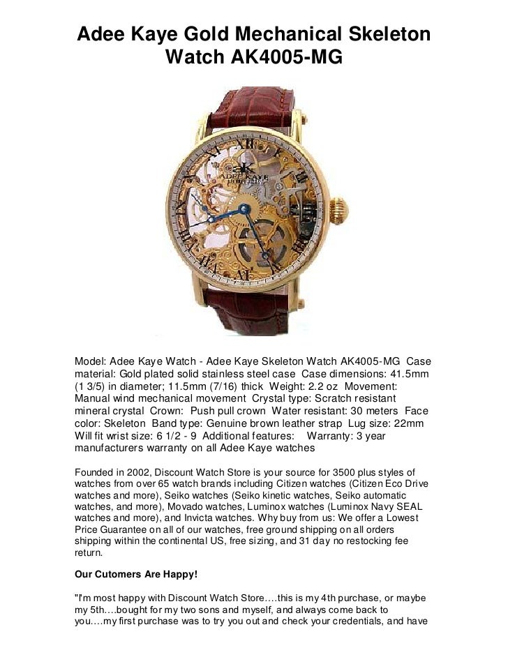 adee kaye skeleton watch