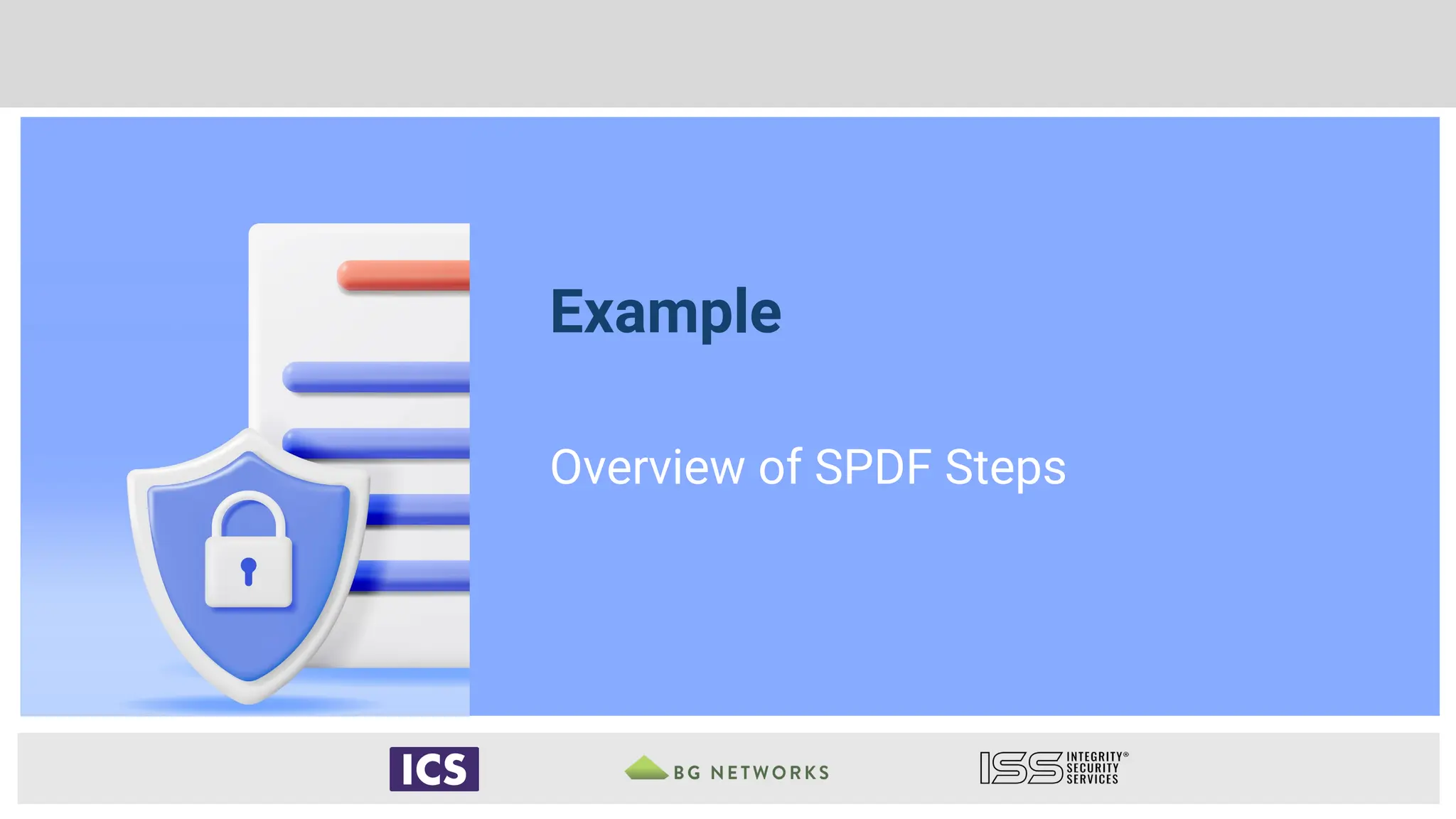 Example
Overview of SPDF Steps
 