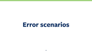 Error scenarios
18
 