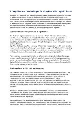 A Deep Dive into the Challenges Faced by PAN India Logistics Sector.pdf