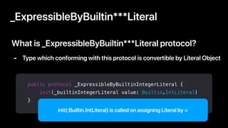What is _ExpressibleByBuiltin***Literal protocol?
_ExpressibleByBuiltin***Literal
public protocol _ExpressibleByBuiltinInt...