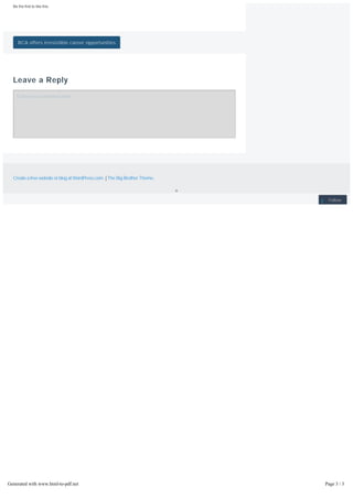 BCA offers irresistible career opportunities
Leave a Reply
Create a free website or blog at WordPress.com. | The Big Brother Theme.
Be the first to like this.
Enter your comment here...Enter your comment here...
Follow
Generated with www.html-to-pdf.net Page 3 / 3
 