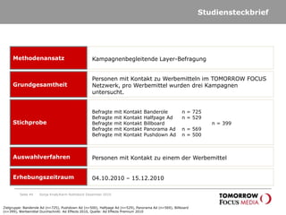 SoziodemographieSeite 35Sonja Knab/Karin Rothstock Dezember 2010*gewichtetZielgruppe: Banderole Ad (n=725), Pushdown Ad (n=500), Halfpage Ad (n=529), Panorama Ad (n=569), Billboard (n=399), Werbemittel Durchschnitt: Ad Effects 2010, Quelle: Ad Effects Premium 2010
