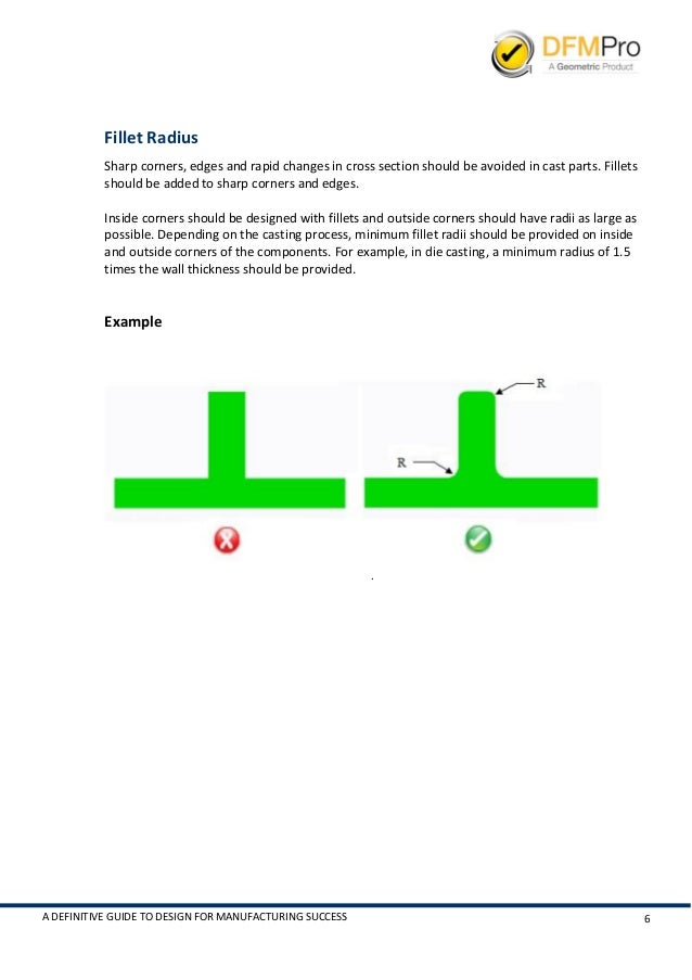 Design for Manufacturing Guidebook, Issue II Casting Design Guidelines