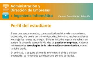 Doble grado en ADE + Ingeniería Informática