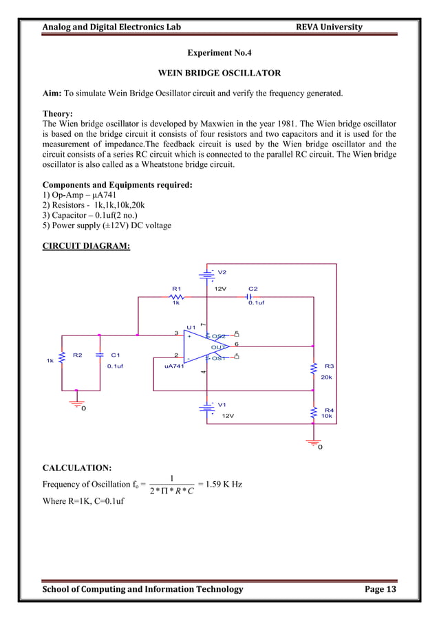 Analog and Digital Electronics Lab Manual PDF