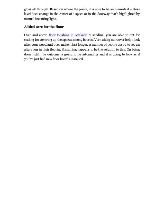 Adelaide Floor Polishing Sanding Time It Correctly While Renovating