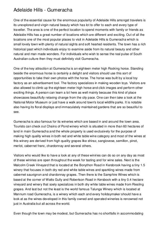 Adelaide Hills Gumeracha