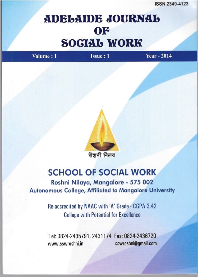 Adelaide journal of social work vol 1 issue1 year2014