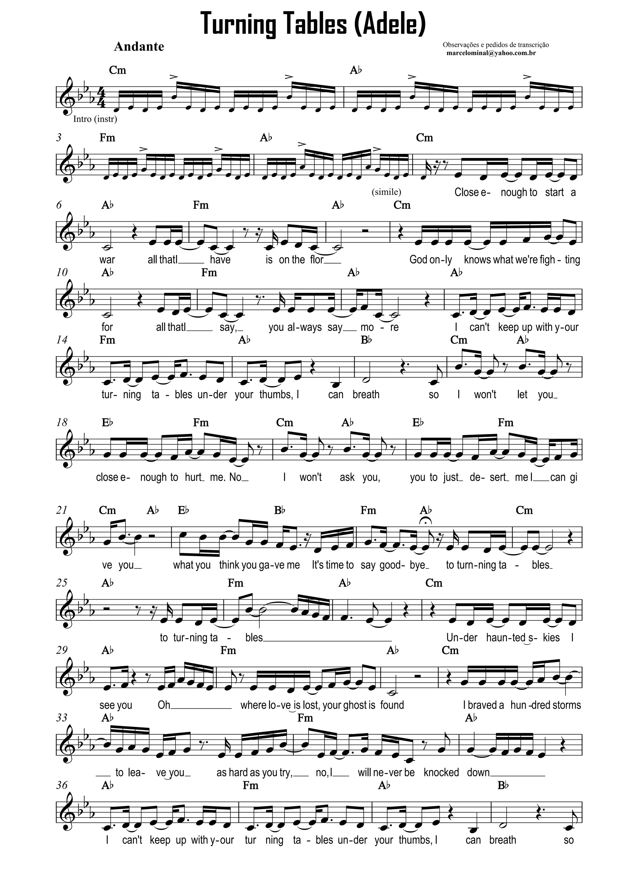 Turning Tables Adele PDF