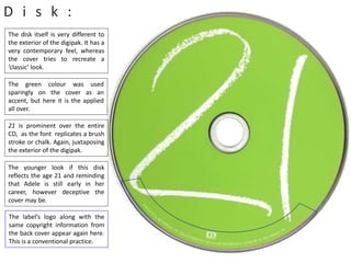 Adele 21, Digipak Analysis | PPTX