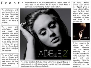 Adele 21, Digipak Analysis | PPTX