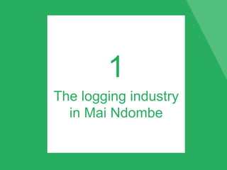 1
The logging industry
in Mai Ndombe
 