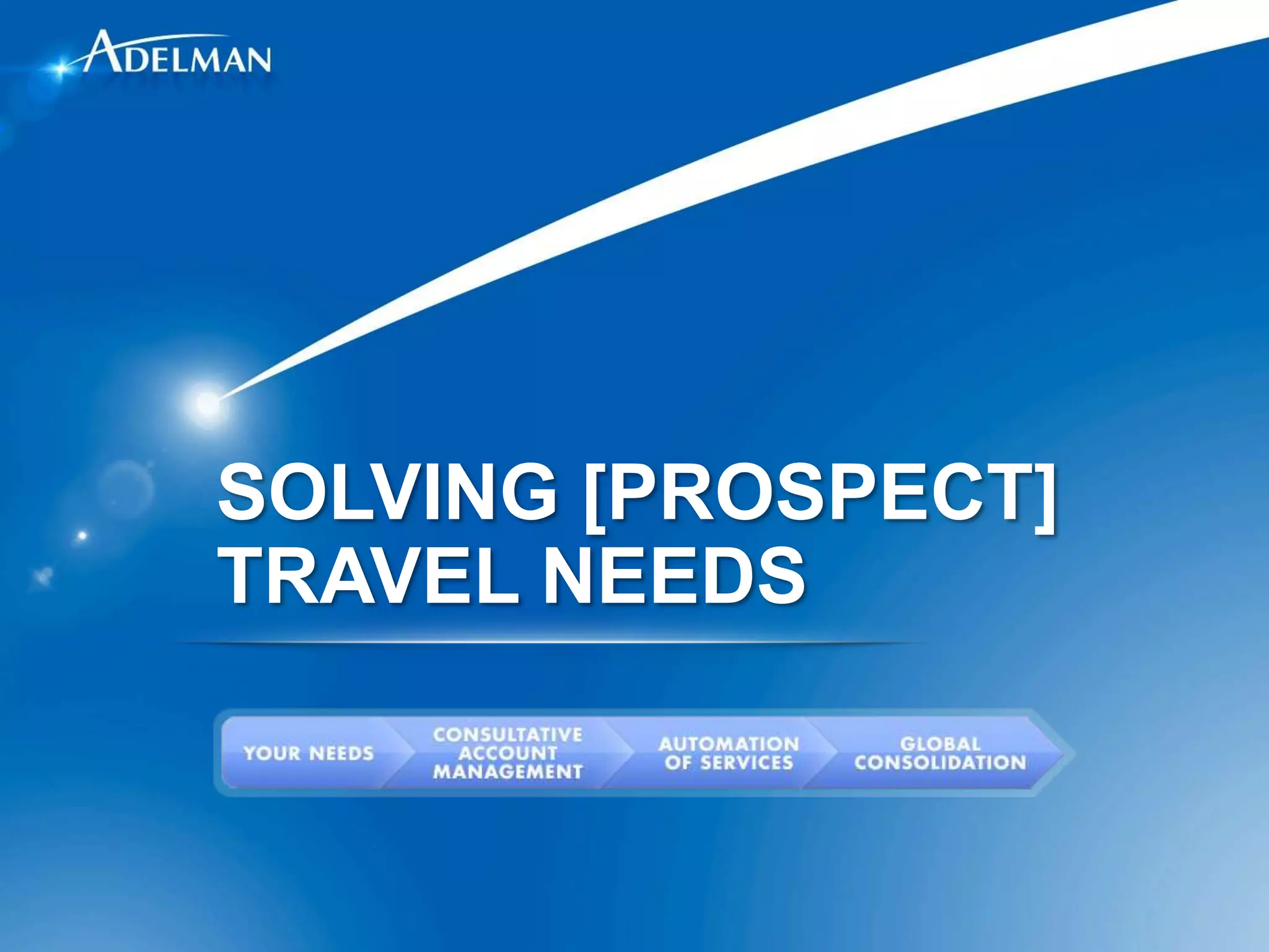 SOLVING [PROSPECT]
TRAVEL NEEDS
 