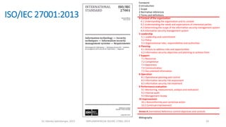 ISO/IEC 27001:2013
Dr. Zdenko Adelsberger, 2015 IMPLEMENTACIJA ISO/IEC 27001:2013 24
Foreword
0 Introduction
1 Scope
2 Nor...
