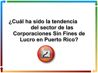 ¿ Cuál ha sido la tendencia  del sector de las Corporaciones Sin Fines de Lucro en Puerto Rico? 