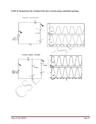 Dept. of CSE, AMCEC Page 41
PART B: Demonstrate the working of the above circuits using a simulation package.
 