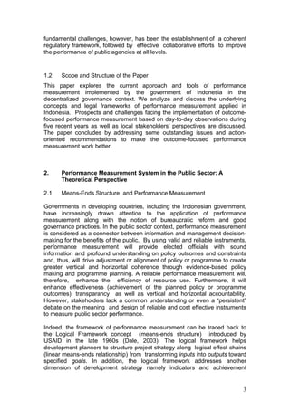 Assessment of Local Governance and Development  Performance in Indonesia