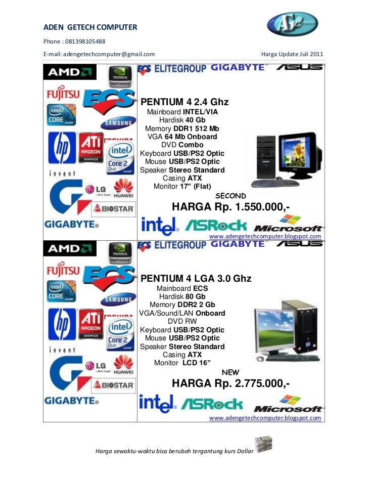 Daftar Harga Komputer