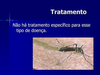 Tratamento Não há tratamento específico para esse tipo de doença. 