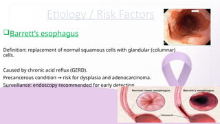 Adenocarcinoma(Esophageal) clinical features, and relevant Medical ...