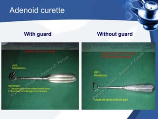 Adenoid curette
With guard Without guard
 