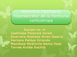 Adenoma hipofisario
hipersecretor de la hormona
corticotropa
 