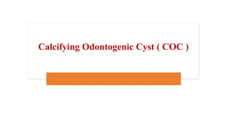 Adenomatoid odontogenic tumor, calcifying epithelial odontogenic tumors ...