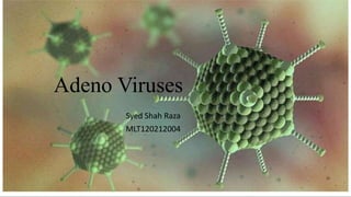 Adeno Viruses
Syed Shah Raza
MLT120212004
 