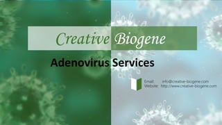 Creative Biogene
Adenovirus Services
Email: info@creative-biogene.com
Website: http://www.creative-biogene.com
 