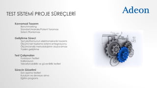 TEST SİSTEMİ PROJE SÜREÇLERİ
Kavramsal Tasarım
Benchmarking
Standart/Makale/Patent Taraması
Sistem Planlaması
Geliştirme S...