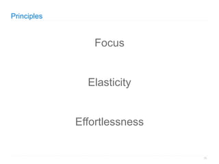 Principles


                Focus


               Elasticity


             Effortlessness


                              25
 