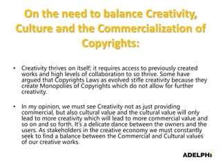 On Creativity, Copyrights and Commerce | PPTX