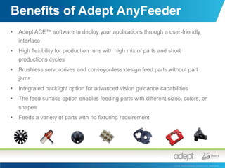 Expectation vs. Reality“Flexible parts feeding is a lot like education spending. Most folks want only the best schools and the best teachers for their children. But, when it comes time to pay the piper, the enthusiasm quickly evaporates.”- John Sprovieri,  Senior Editor, Assembly Magazine