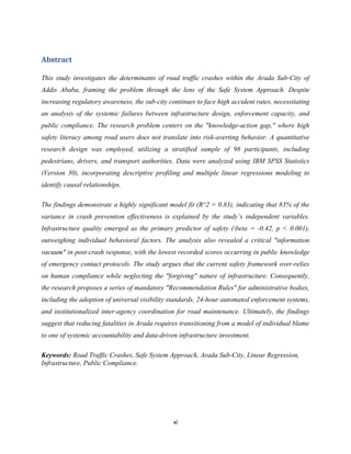 Assessment of Road Traffic Crash Prevention Practices and Challenges in ...