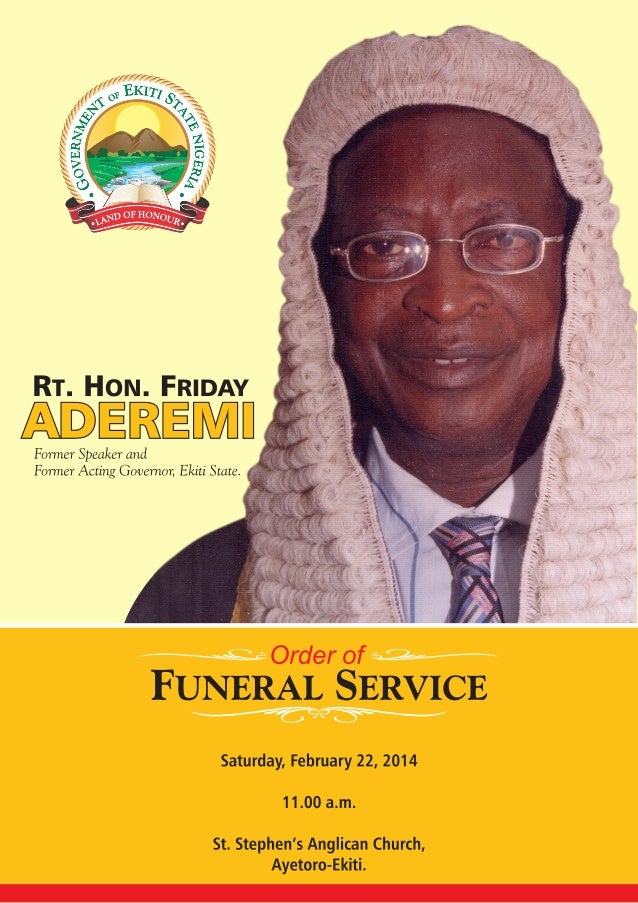 Order Of Funeral Service