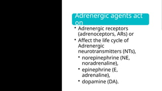 Biosynthesis ,Catabolism ,Classification and MOA of Adrenergic Agents ...