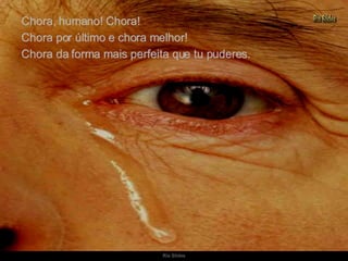Chora, humano! Chora! Chora por último e chora melhor! Chora da forma mais perfeita que tu puderes. 