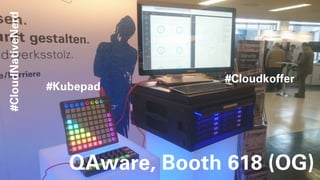 #Cloudkoffer
#Kubepad
QAware, Booth 618 (OG)
#CloudNativeNerd
 