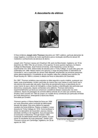 A descoberta do elétron | DOCX